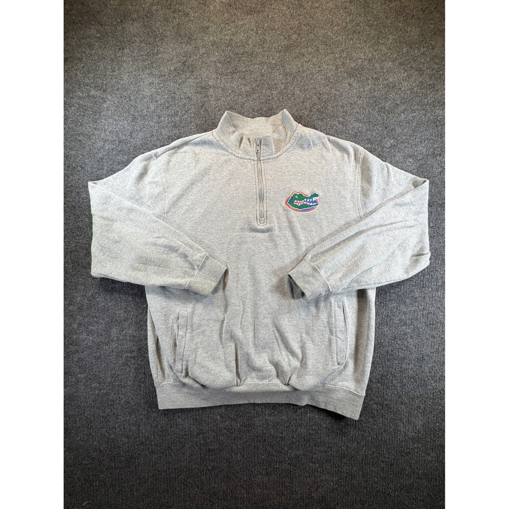 Stadium Athletics Florida Gators Quarter Zip Sweatshirt Gray Mens Large L 2942
